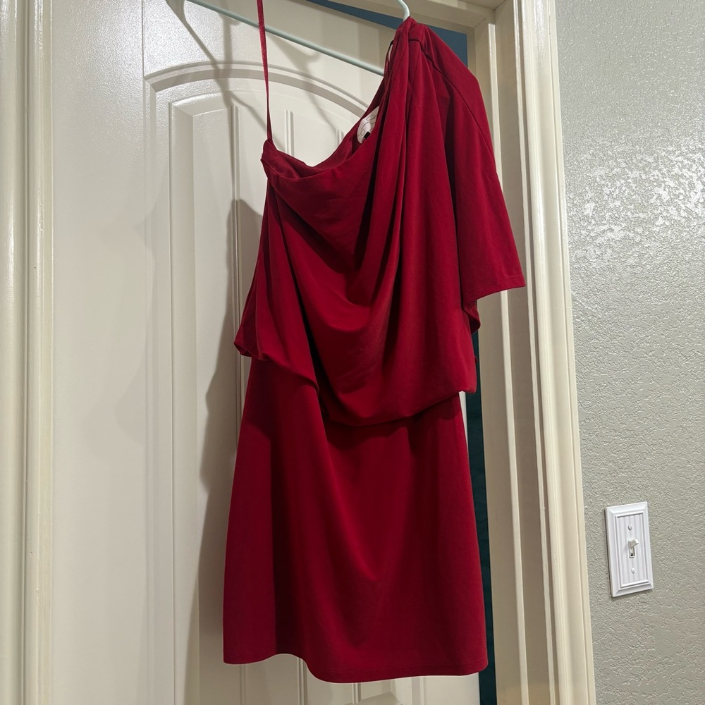 Jessica Simpson One Shoulder Red Mini Cocktail Dress size XS